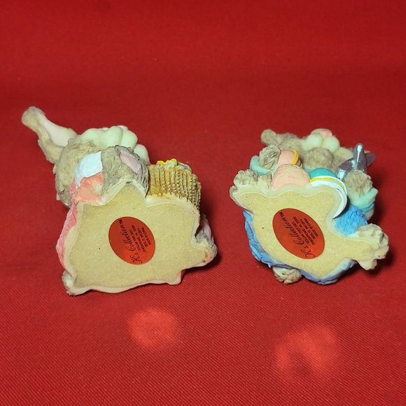 Ks Collection Sitting Happy Boy and Girl Bunny Rabbit Figurine - Picture 7 of 13